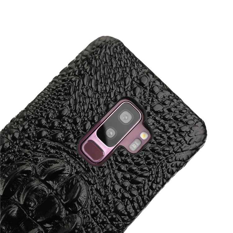 Crocodile Texture Genuine Leather Coated Plastic Mobile Phone Case for Samsung Galaxy S9+ G965 - Black-4