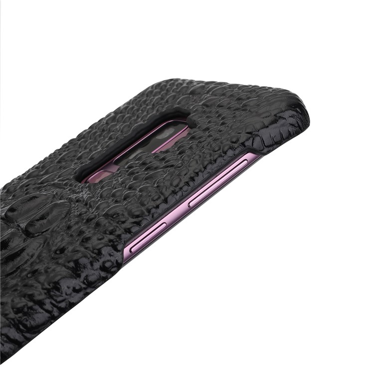 Crocodile Texture Genuine Leather Coated Plastic Mobile Phone Case for Samsung Galaxy S9+ G965 - Black-5