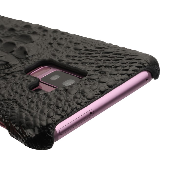 Crocodile Texture Genuine Leather Coated Plastic Mobile Phone Case for Samsung Galaxy S9+ G965 - Black-9