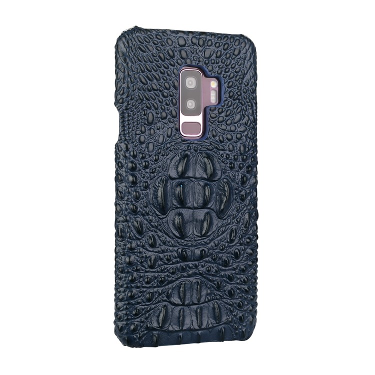 Crocodile Texture Genuine Leather Coated Plastic Protection Cover for Samsung Galaxy S9+ G965 - Blue-2