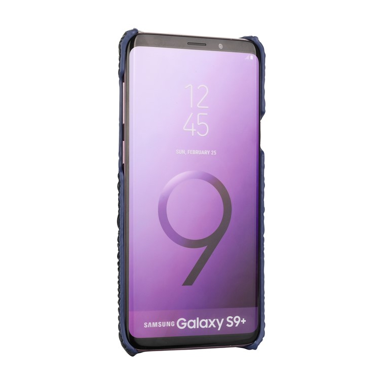 Crocodile Texture Genuine Leather Coated Plastic Protection Cover for Samsung Galaxy S9+ G965 - Blue-3