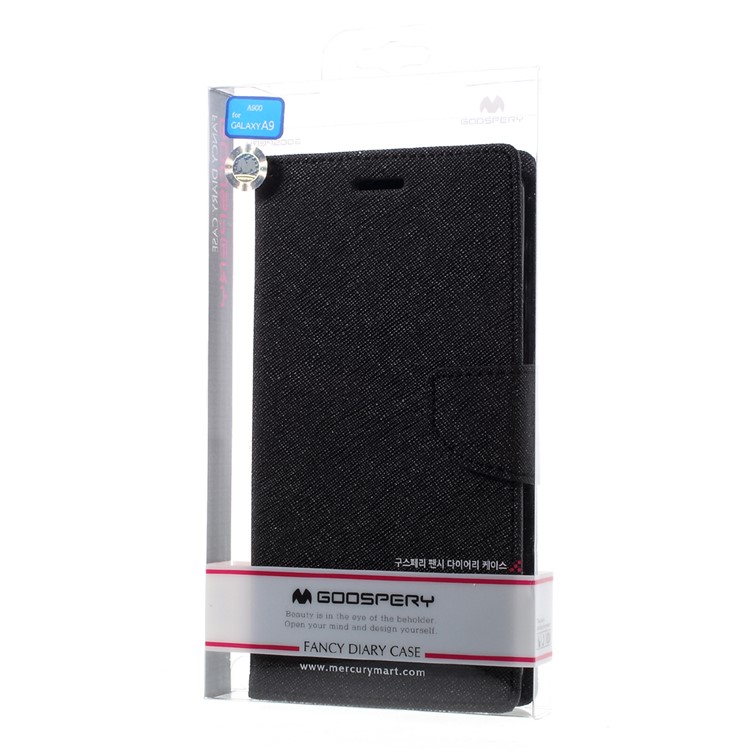 MERCURY GOOSPERY Leather Wallet Case for Samsung Galaxy A9 (2016) - Black-10
