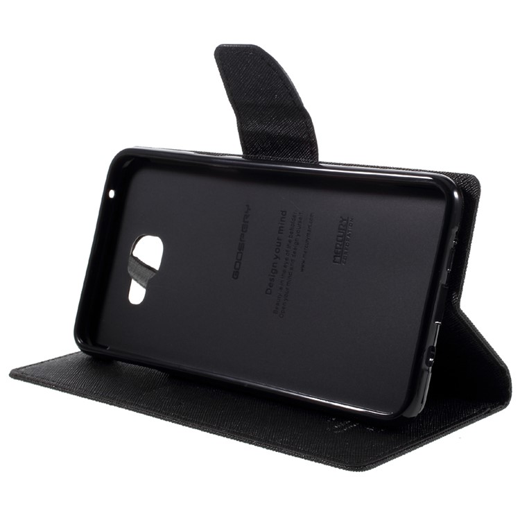 MERCURY GOOSPERY Leather Wallet Case for Samsung Galaxy A9 (2016) - Black-4