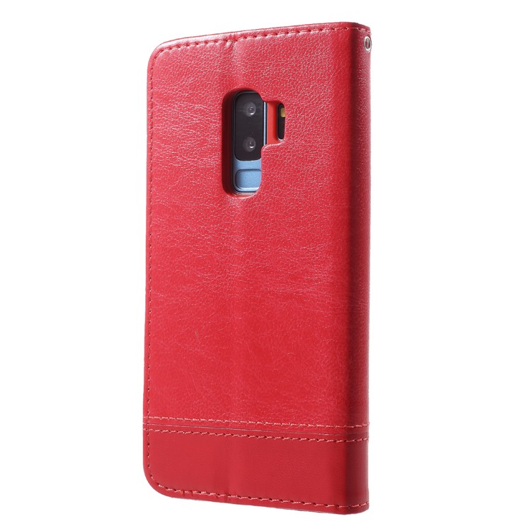 Copertura In Tessuto Autoassorbita In Pelle PU Con Tasche Per Samsung Galaxy S9 + SM-G965 - Rosso-2