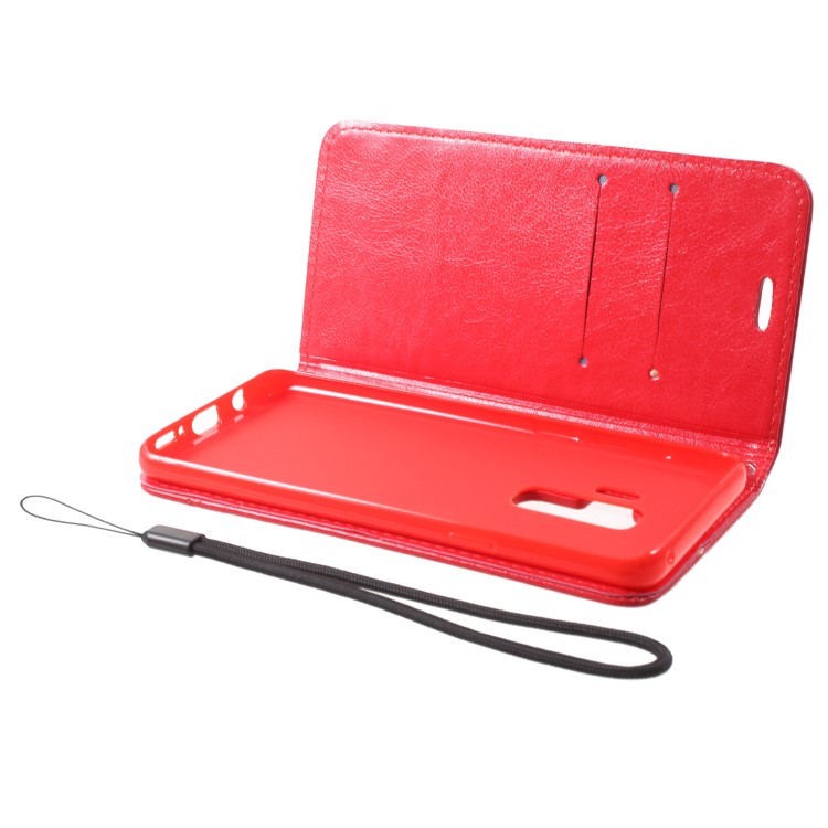 Copertura In Tessuto Autoassorbita In Pelle PU Con Tasche Per Samsung Galaxy S9 + SM-G965 - Rosso-6