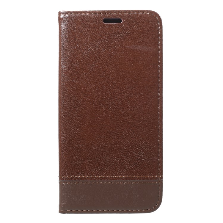 Splicing PU Leather Auto-absorbed Stand Shell with Card Slots for Samsung Galaxy S9 Plus SM-G965 - Brown-1