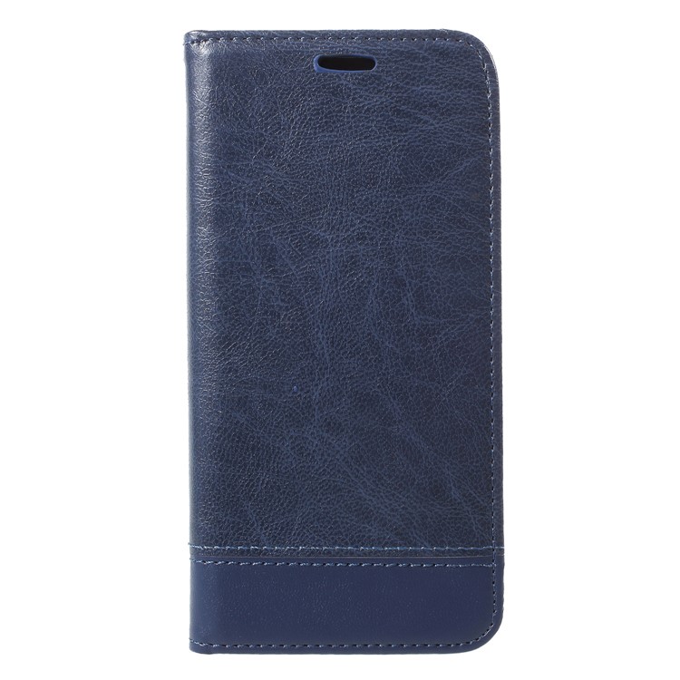 Splicing PU Leather Auto-absorbed Stand Casing with Card Slots for Samsung Galaxy S9 Plus SM-G965 - Blue-1