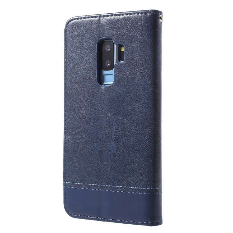 Splicing PU Leather Auto-absorbed Stand Casing with Card Slots for Samsung Galaxy S9 Plus SM-G965 - Blue-2