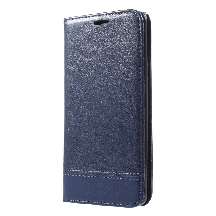Splicing PU Leather Auto-absorbed Stand Casing with Card Slots for Samsung Galaxy S9 Plus SM-G965 - Blue-3