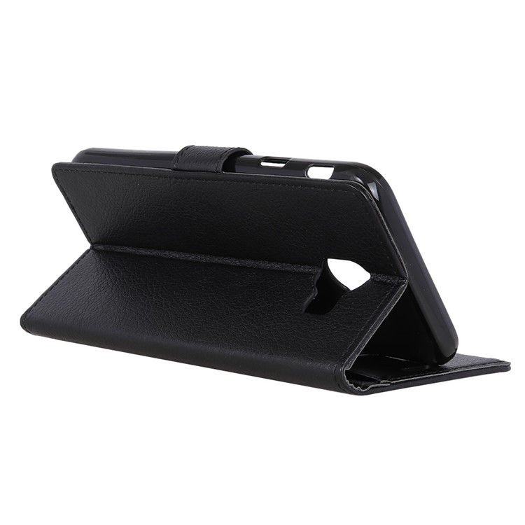 Litchi Skin Wallet Leather Stand Case for Samsung Galaxy J4 (2018) - Black-11