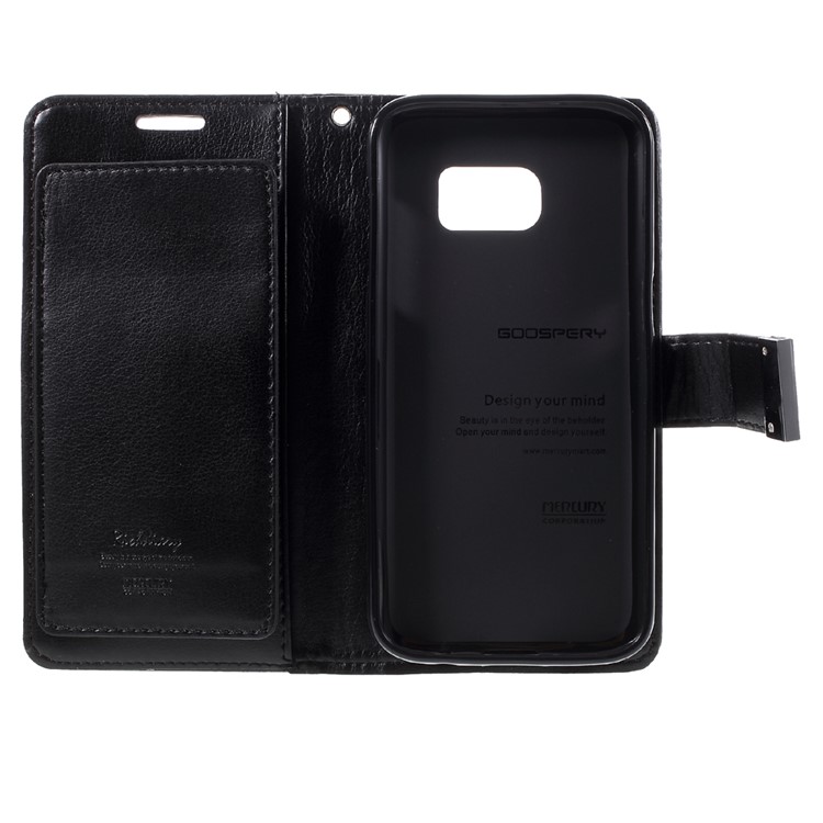MERCURY GOOSPERY Rich Diary Leather Case for Samsung Galaxy S7 - Black-5