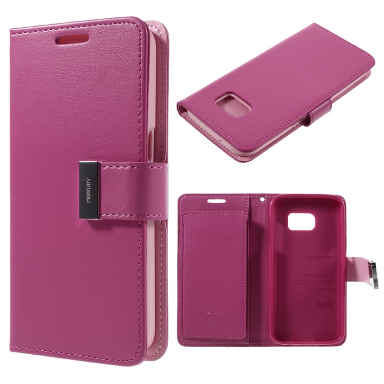 MERCURY GOOSPERY Rich Diary Leather Cover for Samsung Galaxy S7 - Rose-1