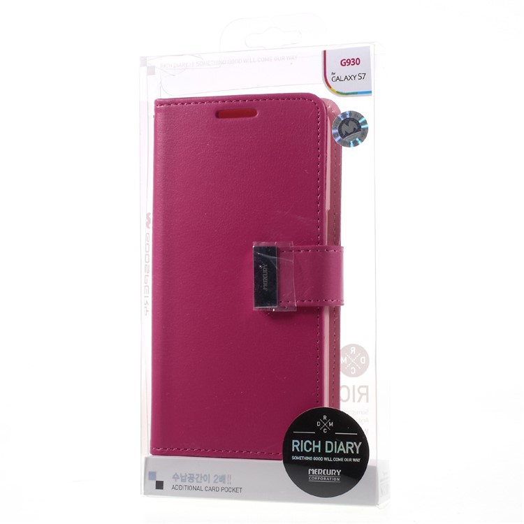 MERCURY GOOSPERY Rich Diary Leather Cover for Samsung Galaxy S7 - Rose-10