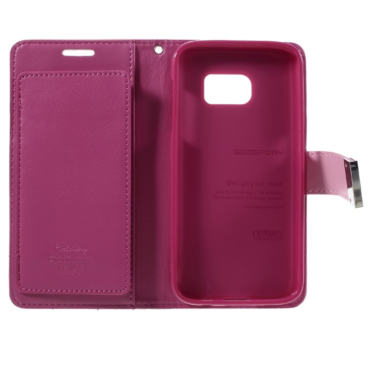 MERCURY GOOSPERY Rich Diary Leather Cover for Samsung Galaxy S7 - Rose-5