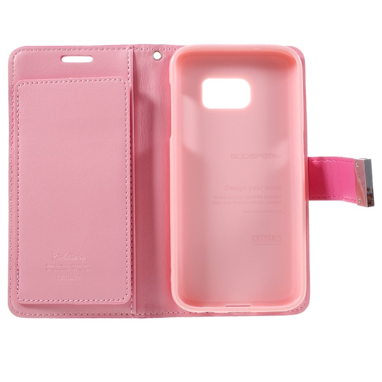 MERCURY GOOSPERY Rich Diary Leather Case for Samsung Galaxy S7 - Pink-5