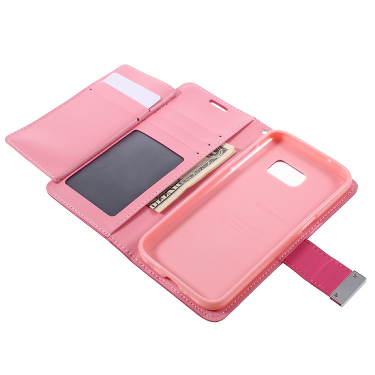 MERCURY GOOSPERY Rich Diary Leather Case for Samsung Galaxy S7 - Pink-6