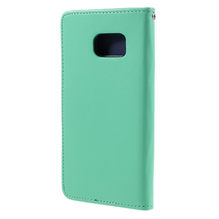 MERCURY GOOSPERY Rich Diary Leather Flip Case for Samsung Galaxy S7 - Cyan-2