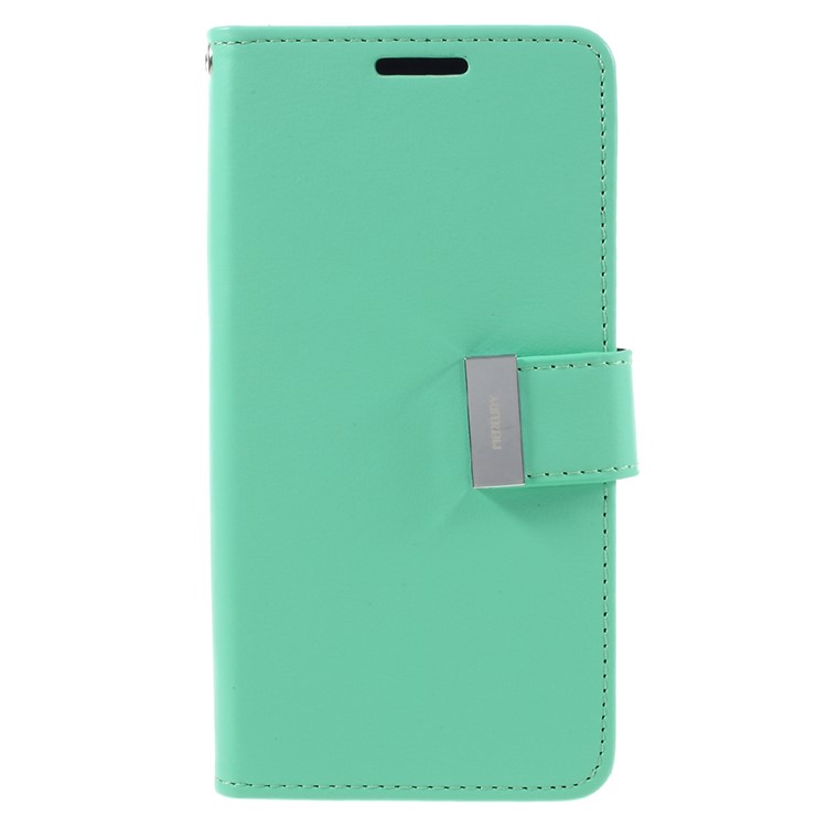 MERCURY GOOSPERY Rich Diary Leather Flip Case for Samsung Galaxy S7 - Cyan-3