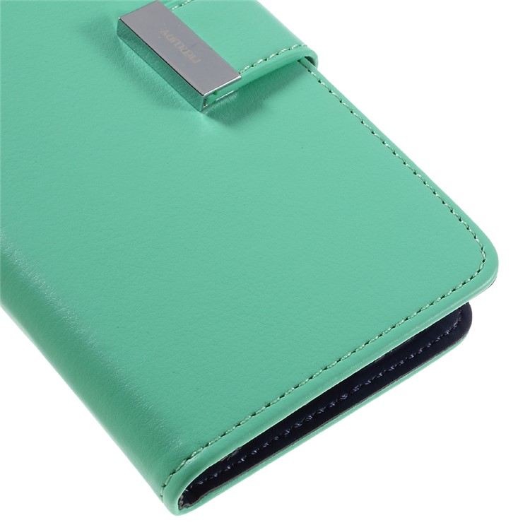 MERCURY GOOSPERY Rich Diary Leather Flip Case for Samsung Galaxy S7 - Cyan-8