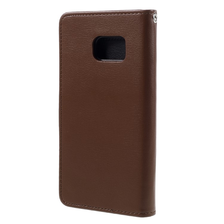 MERCURY GOOSPERY Rich Diary Card Slots Leather Case for Samsung Galaxy S7 - Brown-2