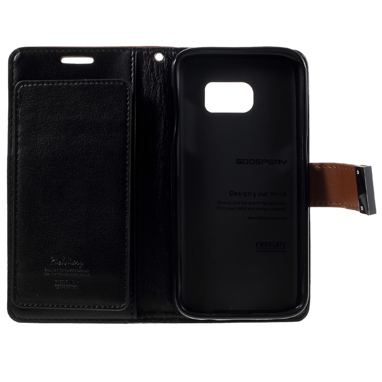 MERCURY GOOSPERY Rich Diary Card Slots Leather Case for Samsung Galaxy S7 - Brown-5