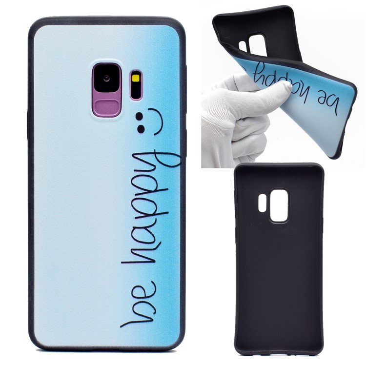 Pattern Printing TPU Case for Samsung Galaxy S9 SM-G960 - Be Happy-1