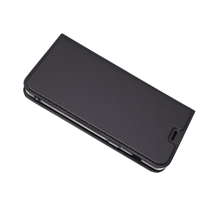 Magnetic Adsorption Leather Card Holder Case for Samsung Galaxy A8 (2018) - Black-3