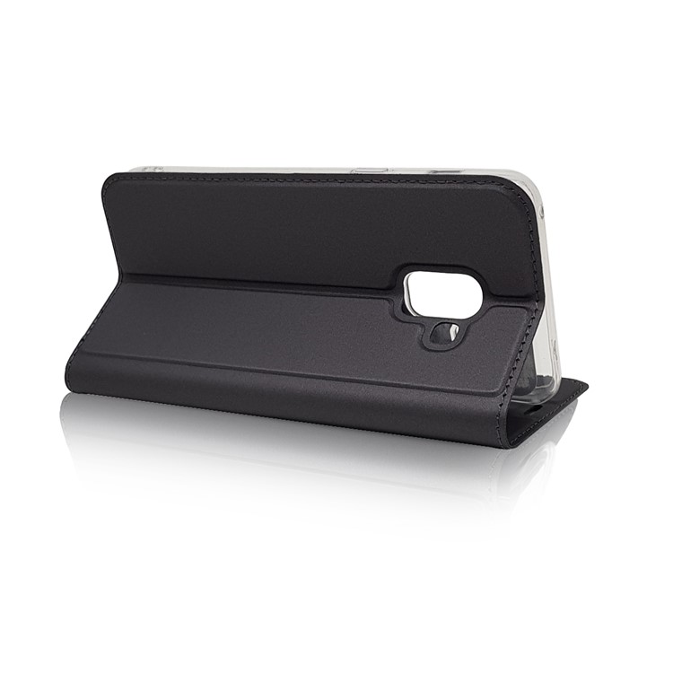 Magnetic Adsorption Leather Card Holder Case for Samsung Galaxy A8 (2018) - Black-6