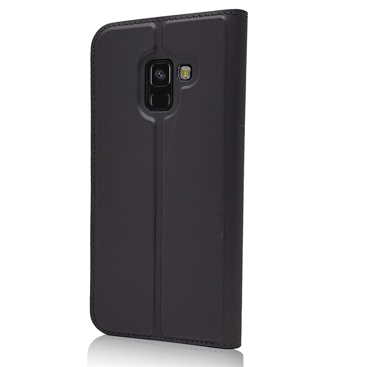 Magnetic Adsorption Leather Card Holder Case for Samsung Galaxy A8 (2018) - Black-9