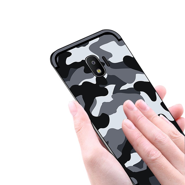 NXE Camouflage Pattern PC TPU Hybrid Case with Pop Out Stand for Samsung Galaxy J2 Pro 2018 - Grey-4