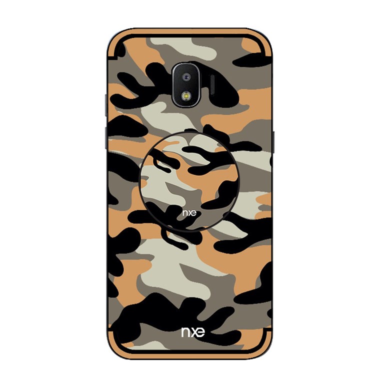 

NXE Camouflage Pattern PC TPU Hybrid Back Case with Pop Out Stand for Samsung Galaxy J2 Pro 2018 - Orange