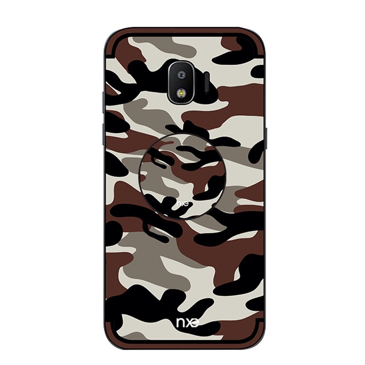 

NXE Camouflage Pattern PC TPU Hybrid Protective Shell with Pop Out Stand for Samsung Galaxy J2 Pro 2018 - Coffee
