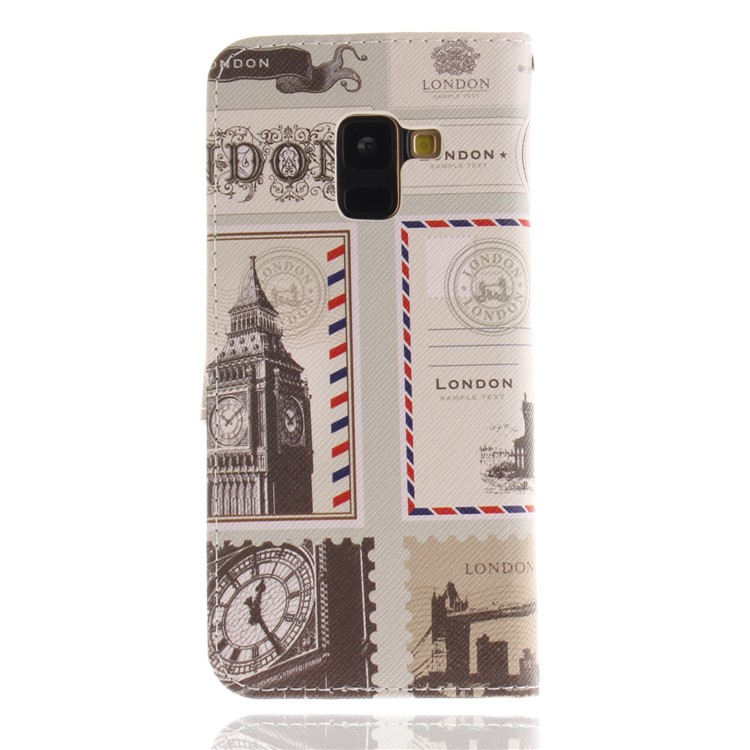 Pattern Printing Wallet Stand Leather Case for Samsung Galaxy A8 (2018) - London Elements-2