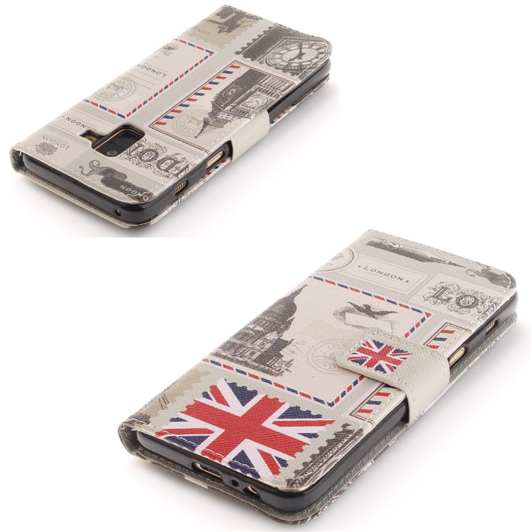 Pattern Printing Wallet Stand Leather Case for Samsung Galaxy A8 (2018) - London Elements-4