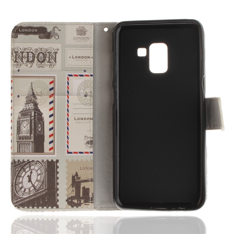 Pattern Printing Wallet Stand Leather Case for Samsung Galaxy A8 (2018) - London Elements-8