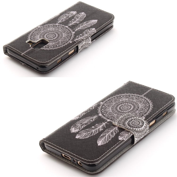 Pattern Printing Wallet Stand Leather Mobile Case for Samsung Galaxy A8 (2018) - Tribal Dream Catcher-4
