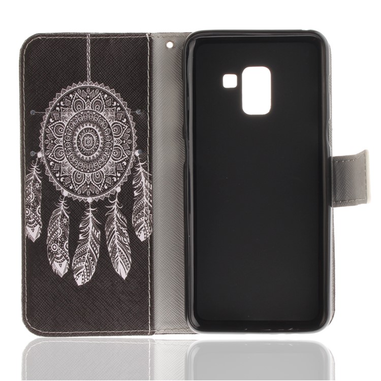 Pattern Printing Wallet Stand Leather Mobile Case for Samsung Galaxy A8 (2018) - Tribal Dream Catcher-8
