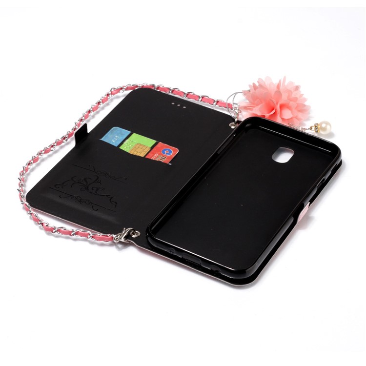 Flower Pattern Leather Stand Case for Samsung Galaxy J7 Pro (2017) / J7 (2017) EU Version - Style A-10