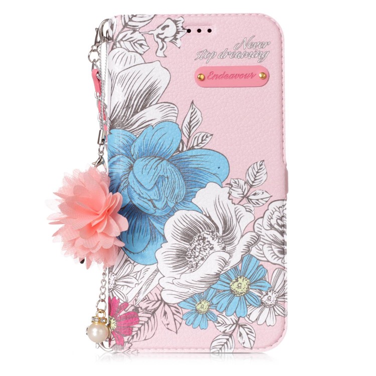Flower Pattern Leather Stand Case for Samsung Galaxy J7 Pro (2017) / J7 (2017) EU Version - Style A-2