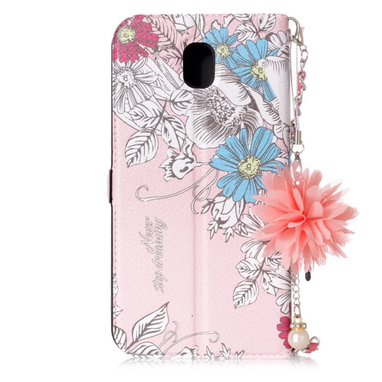 Flower Pattern Leather Stand Case for Samsung Galaxy J7 Pro (2017) / J7 (2017) EU Version - Style A-3