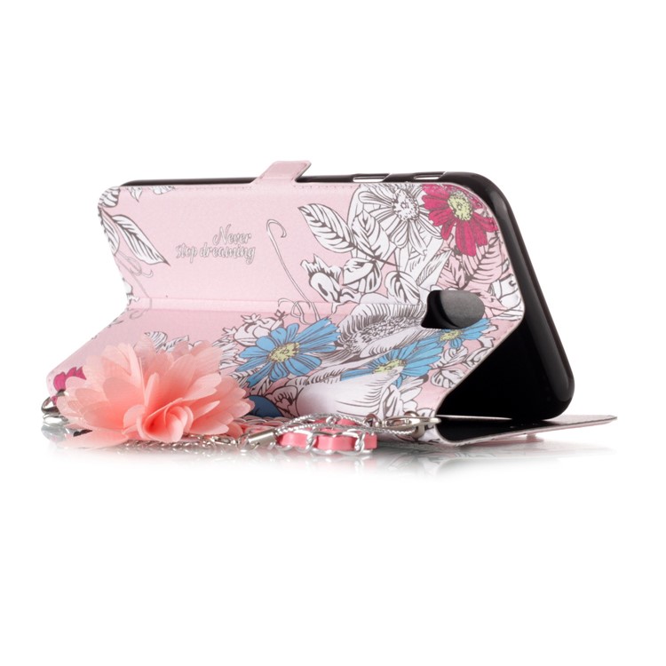 Flower Pattern Leather Stand Case for Samsung Galaxy J7 Pro (2017) / J7 (2017) EU Version - Style A-4