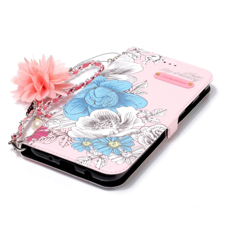 Flower Pattern Leather Stand Case for Samsung Galaxy J7 Pro (2017) / J7 (2017) EU Version - Style A-5