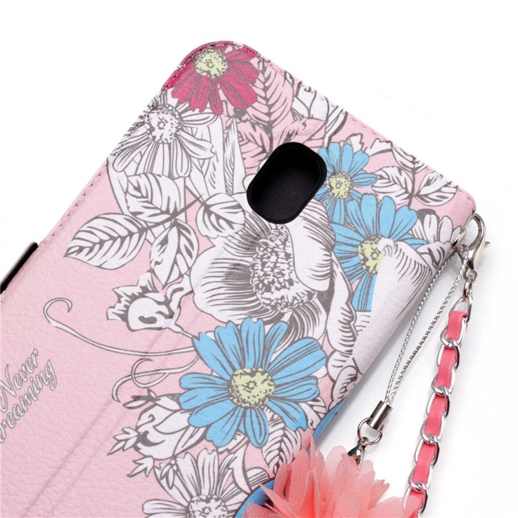 Flower Pattern Leather Stand Case for Samsung Galaxy J7 Pro (2017) / J7 (2017) EU Version - Style A-6