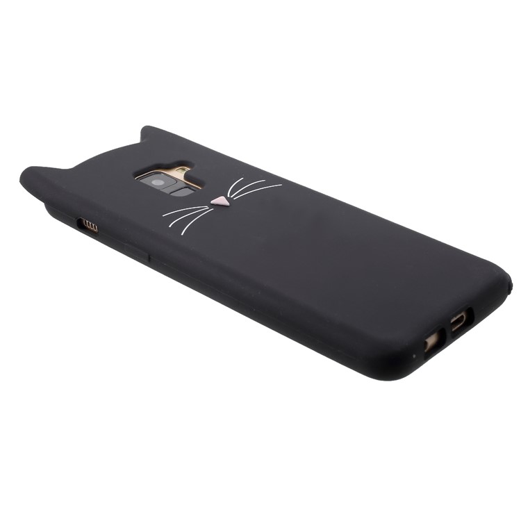 3D Mustache Cat Silicone Phone Casing for Samsung Galaxy A8 (2018) - Black-5