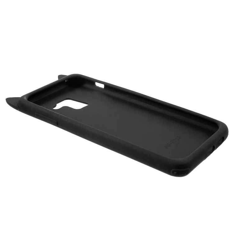 3D Mustache Cat Silicone Phone Casing for Samsung Galaxy A8 (2018) - Black-8
