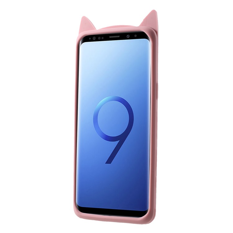 Custodia In Silicone Morbido Per Gatti 3D Per Samsung Galaxy S9 SM-G960 - Rosa-3