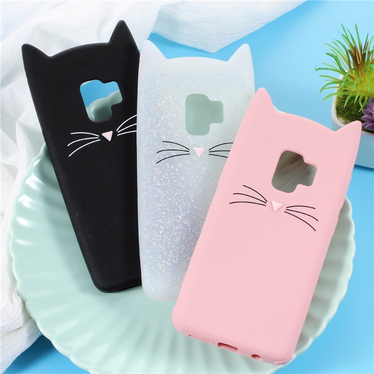 Custodia In Silicone Morbido Per Gatti 3D Per Samsung Galaxy S9 SM-G960 - Rosa-7