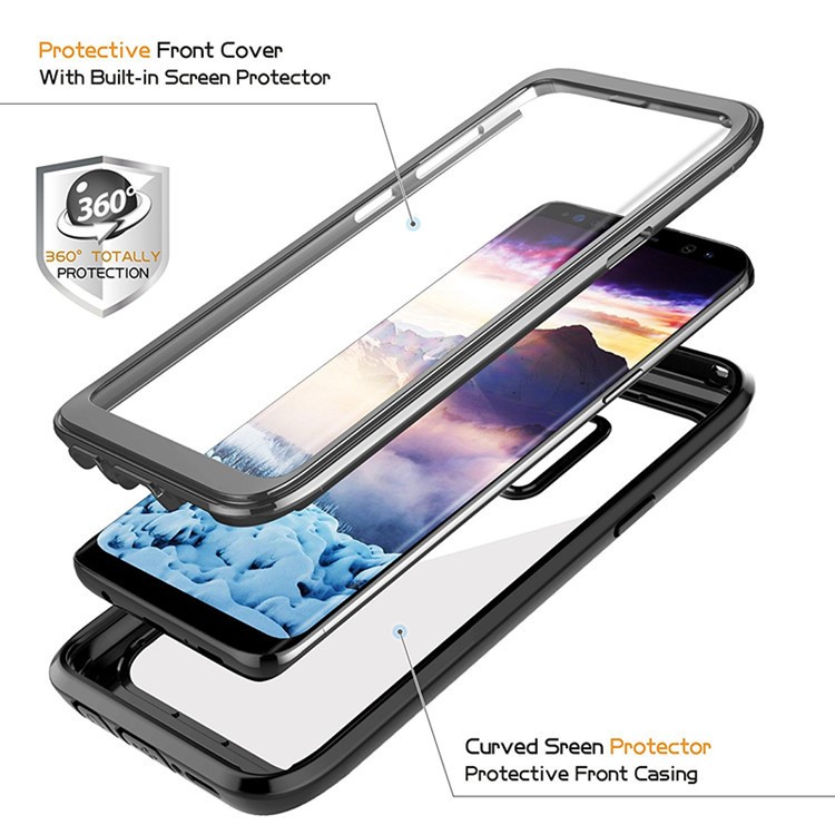 Full Body Rugged Drop-poof Scratch Resistant Clear TPU Case for Samsung Galaxy S9 SM-G960 with Screen Protector-6