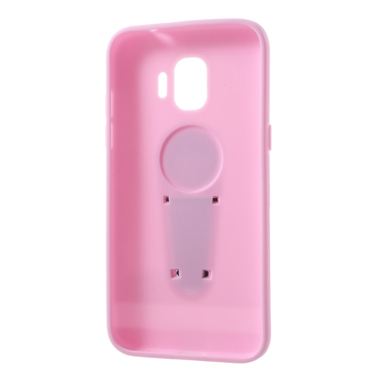 IFACE MALL Microphone Design TPU Kickstand Shell for Samsung Galaxy J2 Pro 2018 (Built-in Magnetic Holder Metal Sheet) - Pink-7