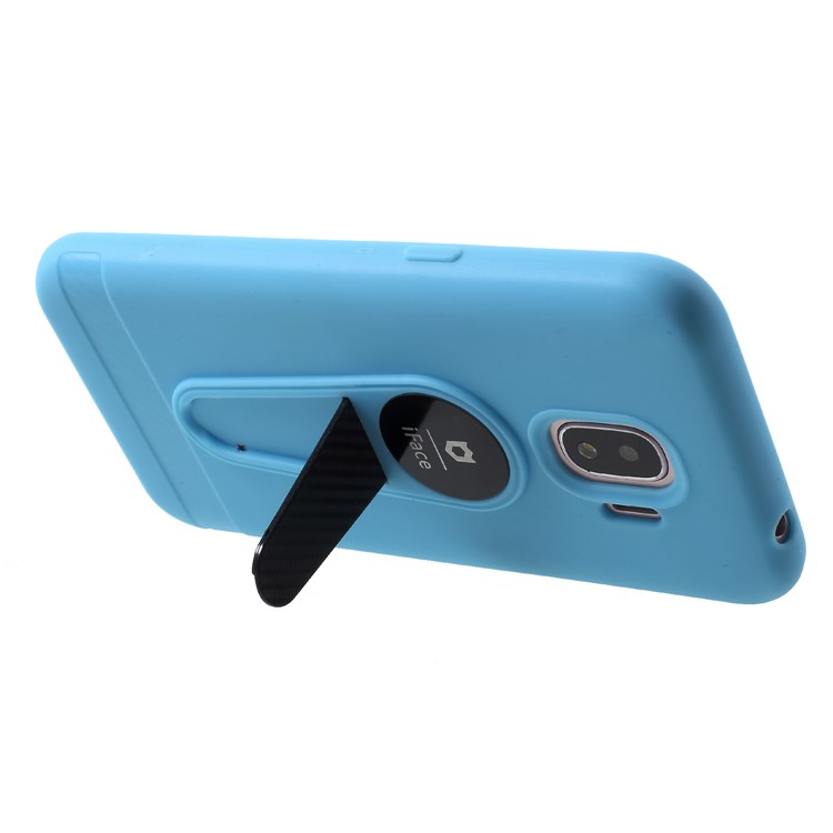 IFACE MALL Microphone Design TPU Kickstand Phone Casing for Samsung Galaxy J2 Pro 2018 (Built-in Magnetic Holder Metal Sheet) - Baby Blue-5